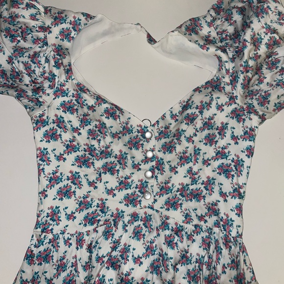 NWOT For Love and Lemons Taggart Mini Dress Puff Sleeve Open Back - Picture 10 of 14